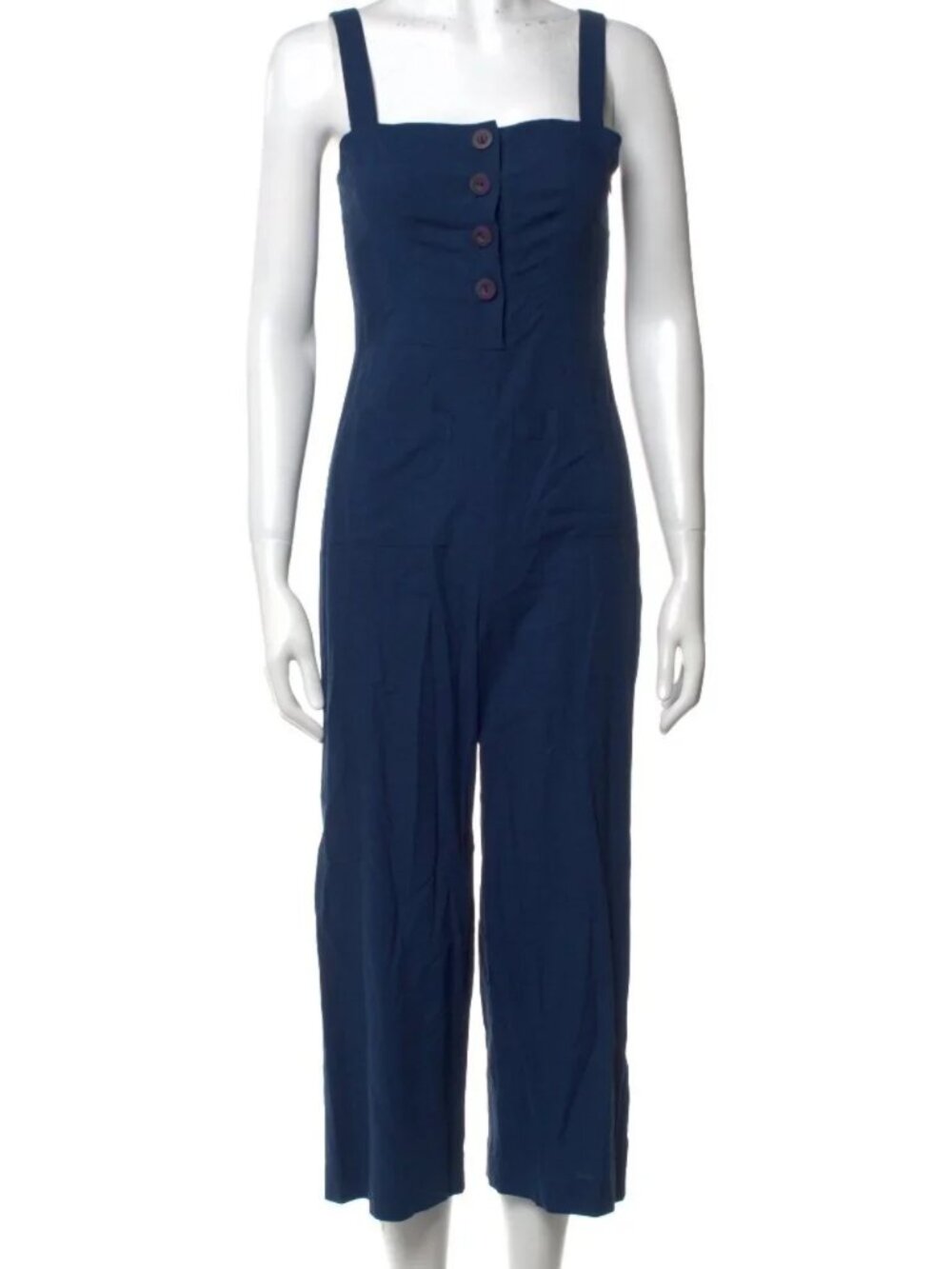 STAUD Boats At The Dock Button Up Deep Blue Jumpsuit - Picture 7 of 10